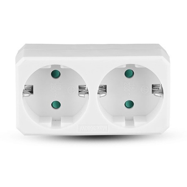 Adaptor 2 prize 2x16a max 2300w - adaptor schuko de calitate Adaptor 2 prize 2x16a max 2300w - adaptor schuko de calitate
