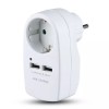 Adaptor priza 16a 3680w cu 2 usb 2.1a, alb