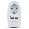 Adaptor priza 16a 3680w cu 2 usb 2.1a, alb