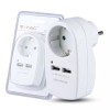 Adaptor priza 16a 3680w cu 2 usb 2.1a, alb