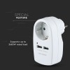 Adaptor priza 16a 3680w cu 2 usb 2.1a, alb
