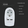 Adaptor priza 16a 3680w cu 2 usb 2.1a, alb