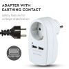 Adaptor priza 16a 3680w cu 2 usb 2.1a, alb
