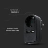 Adaptor priza 16a 3680w cu usb 2.1a, negru