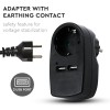 Adaptor priza 16a 3680w cu usb 2.1a, negru