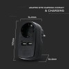 Adaptor priza 16a 3680w cu usb 2.1a, negru