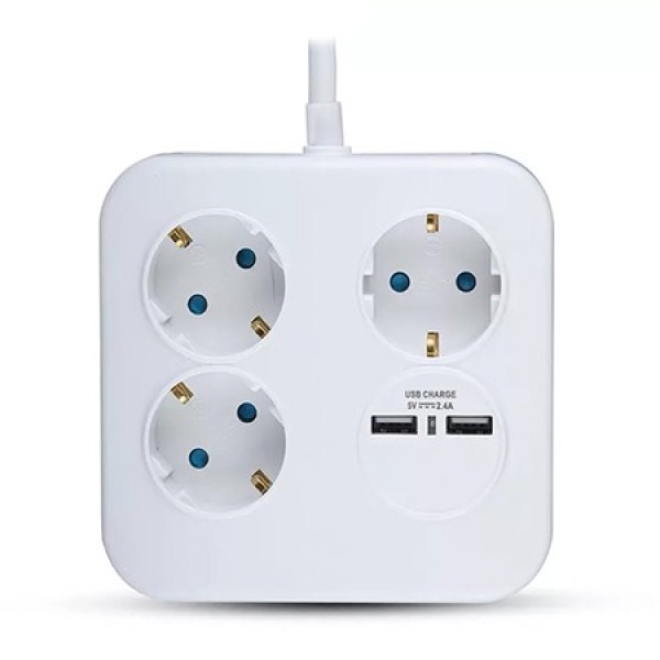 PRELUNGITOR CUBIC 3X1.5MM 1.4M 4 CAI 16A + 2 USB 2.1A PRELUNGITOR CUBIC 3X1.5MM 1.4M 4 CAI 16A + 2 USB 2.1A