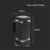 LAMPA PERETE SOCLU E27 IP44 - NEGRU