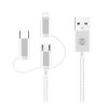 CABLU 3IN1 USB-LIGHTNING-UCB-C-MICRO USB 1M 1.5A - ALB