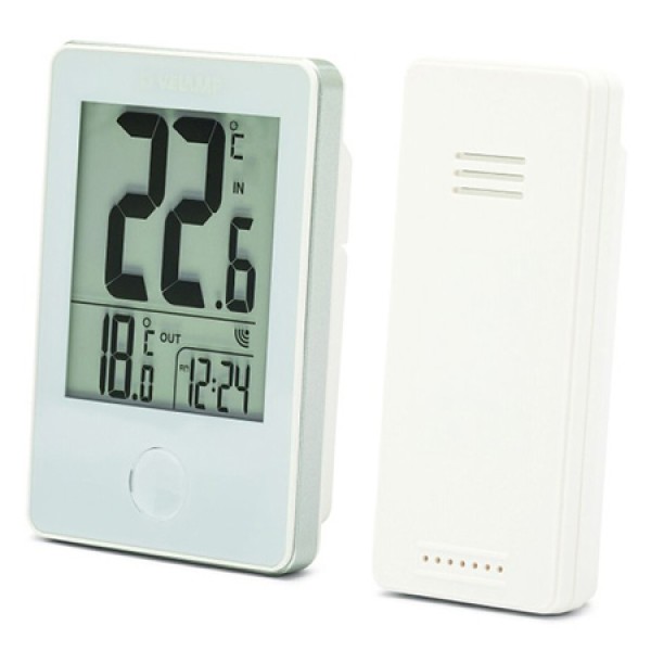 Stație meteo wireless alb - monitorizare temperatură interior/exterior 60m Stație meteo wireless alb - monitorizare temperatură interior/exterior 60m