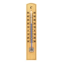 Termometru de interior/exterior velamp 20cm din lemn elegant pentru utilizare versatilă