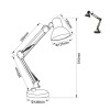 LAMPA BIROU SOCLU E27 REGLABIL  - NEGRU