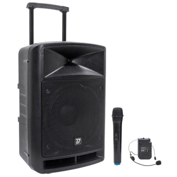 BOXA PORTABILA 12''/30CM + TWEETER 250W BT/USB/FM/SD + 2MIC VHF