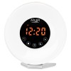 Ceas desteptator si lampa de veghe Adler, Simulare rasarit/apus, Radio FM, 6 Culori ambientale, Sunete din natura, multicolor