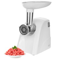 Masina de tocat carne electrica Adler, Putere maxima 2000W, Functie Puls si Reverse, Include 3 discuri de taiere si palnie pentru carnati, Alb