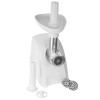 Masina de tocat carne electrica Adler, Putere maxima 2000W, Functie Puls si Reverse, Include 3 discuri de taiere si palnie pentru carnati, Alb