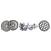 Masina electrica de tocat carne Adler, Putere 1500W, Capacitate mare de maruntire, Include 3 site si accesorii de carnati, Inox