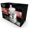 Masina electrica de tocat carne Adler, Putere 1500W, Capacitate mare de maruntire, Include 3 site si accesorii de carnati, Inox