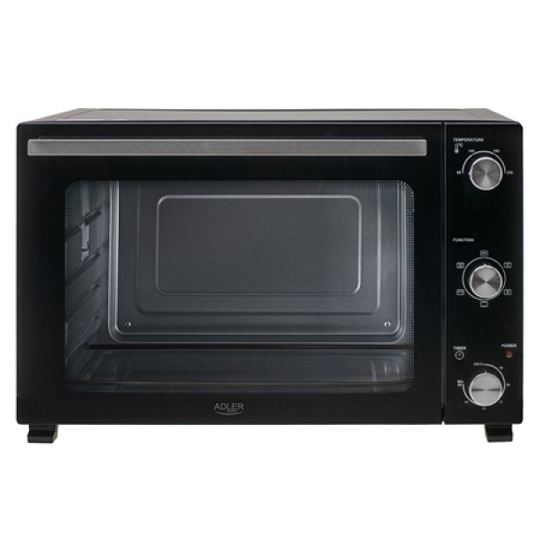 Cuptor electric Adler, Capacitate 60L, Putere 2000W, Convectie si Rotisor, 60*49*39, Temperatura Reglabila 90-230°C, Set Accesorii Inclus, Negru Cuptor electric Adler, Capacitate 60L, Putere 2000W, Convectie si Rotisor, 60*49*39, Temperatura Reglabila 90-230°C, Set Accesorii Inclus, Negru
