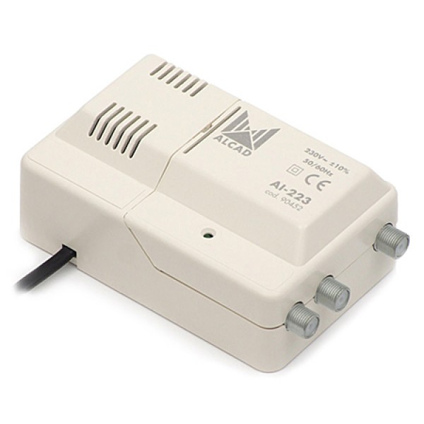 Amplificator antena catv 12v alcad - 2 ieșiri, 25 db câștig