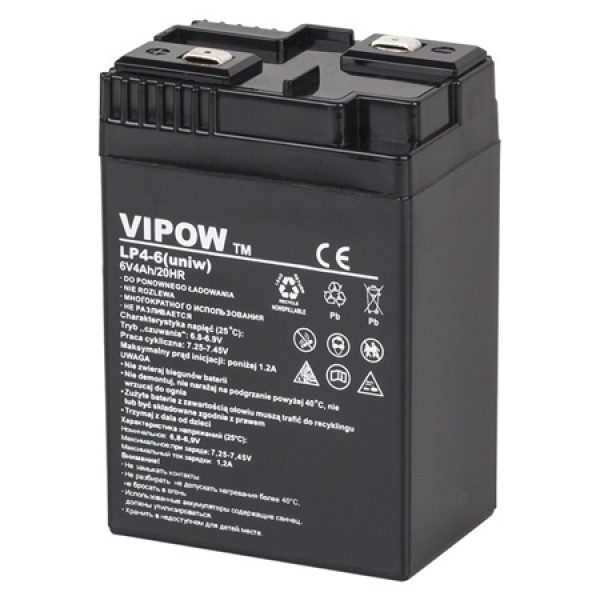 Acumulator stationar agm vrla 6v 4ah vipow - eficiență și siguranță