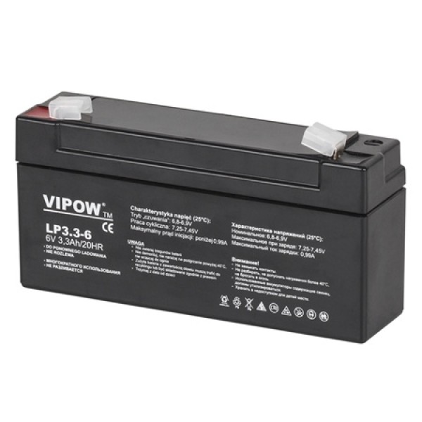 Acumulator stationar agm vrla 6v 3.3ah vipow - performanță și fiabilitate Acumulator stationar agm vrla 6v 3.3ah vipow - performanță și fiabilitate