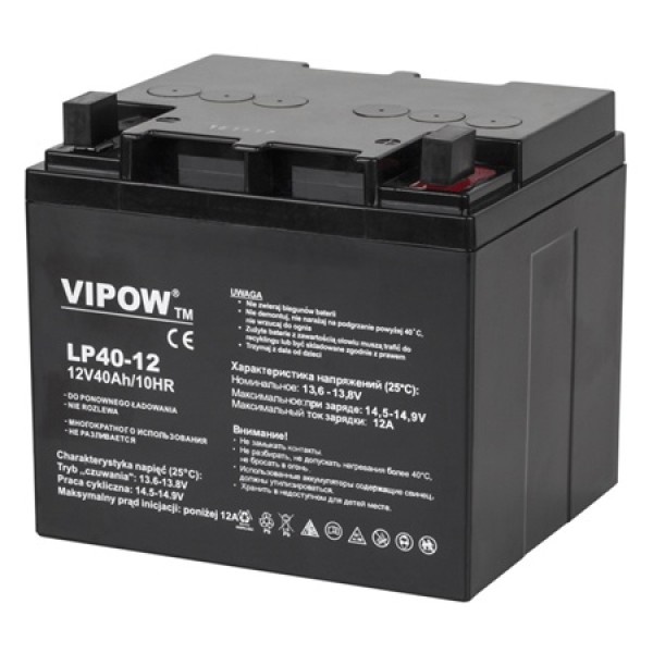 Acumulator stationar agm vrla 12v 40ah vipow - performanta de incredere Acumulator stationar agm vrla 12v 40ah vipow - performanta de incredere
