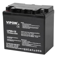Acumulator stationar agm vrla 12v 55ah vipow - performanță și durabilitate