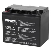 Acumulator stationar agm vrla 12v 75ah vipow - capacitate mare