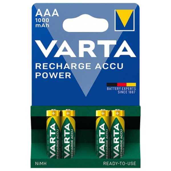 Varta acumulatori aaa 1000mah - blister 4 buc
