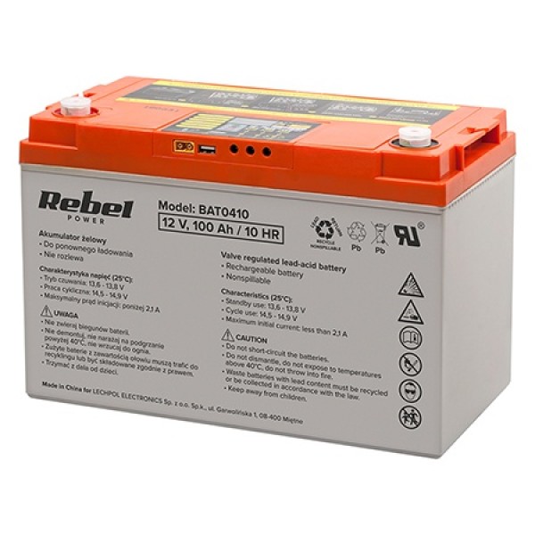 Acumulator gel plumb deep cycle 12v 100ah cu ecran digital