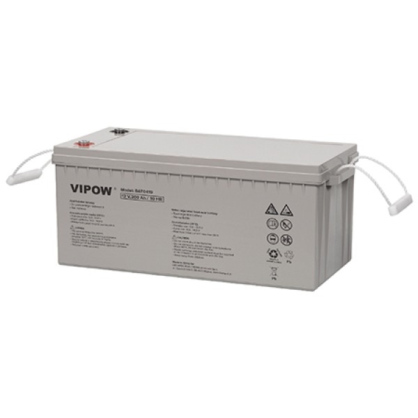 Acumulator stationar agm vrla 12v 200ah vipow - putere de 200ah
