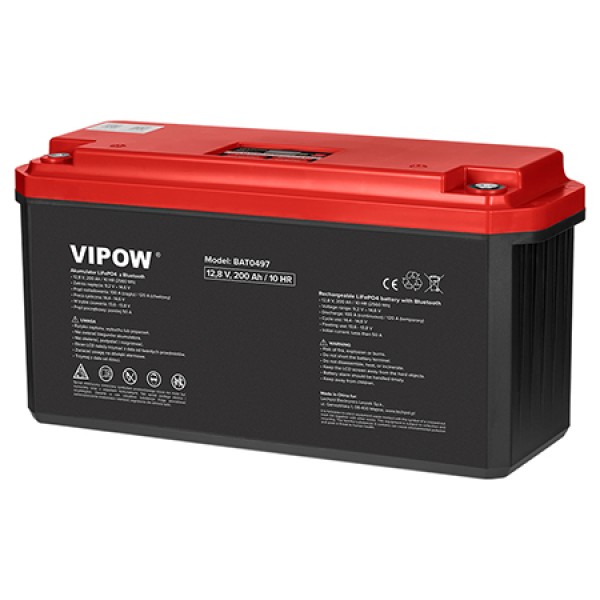 Acumulator lifepo4 12v 200ah bluetooth vipow - performanță și siguranță