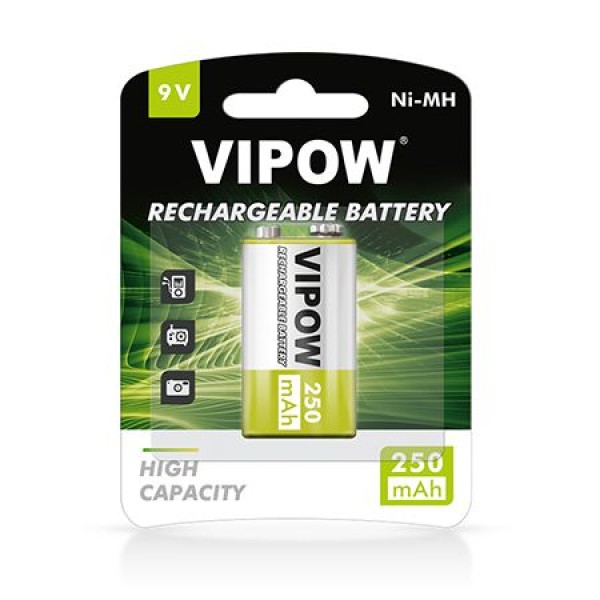 Vipow acumulator 9v 250mah ni-mh - blister 1b