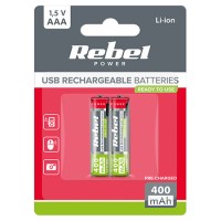 Rebel acumulatori li-ion aaa r3 400mah usb-c blister 2 buc