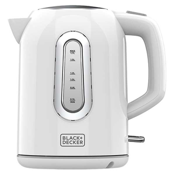 Fierbător electric 2200w black&decker, capacitate 1.7l, design alb