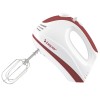 Mixer de mana Beper, Putere 300 W, 5 Trepte de viteza, Functie Turbo pentru creme si aluaturi, Ergonomic, Alb cu insertii rosii