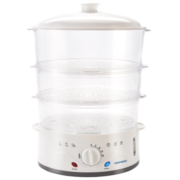 Aparat de gatit cu aburi steamer 900w daewoo - 8.5l alb