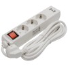 PRELUNGITOR 3 PRIZE CU INTRERUPATOR SI USB 3M