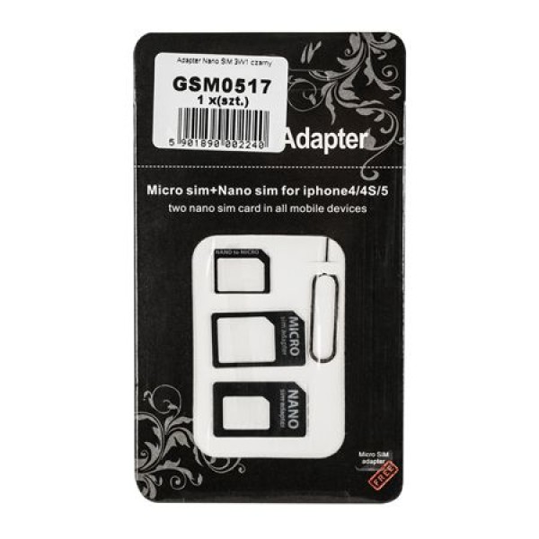 Adaptor nano / micro / sim 3 in 1 - conectivitate versatilă Adaptor nano / micro / sim 3 in 1 - conectivitate versatilă