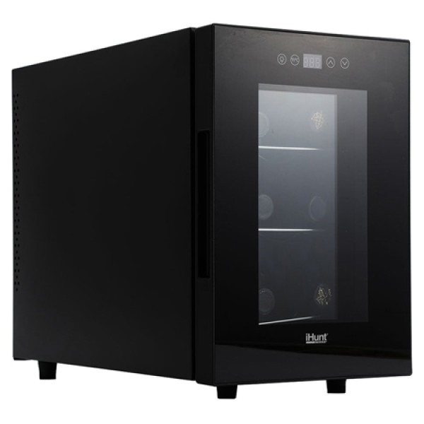 Răcitor de Vinuri Silentios Wine Cooler, Capacitate 6 Sticle, Funcție No Frost, Control Tactil, Design Compact, Negru