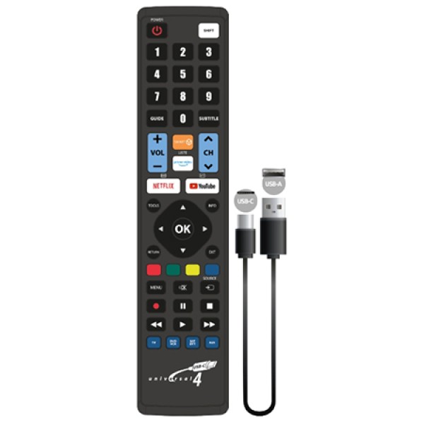 TELECOMANDA UNIVERSALA PROGRAMABILA USB-C 4:1 TELECOMANDA UNIVERSALA PROGRAMABILA USB-C 4:1