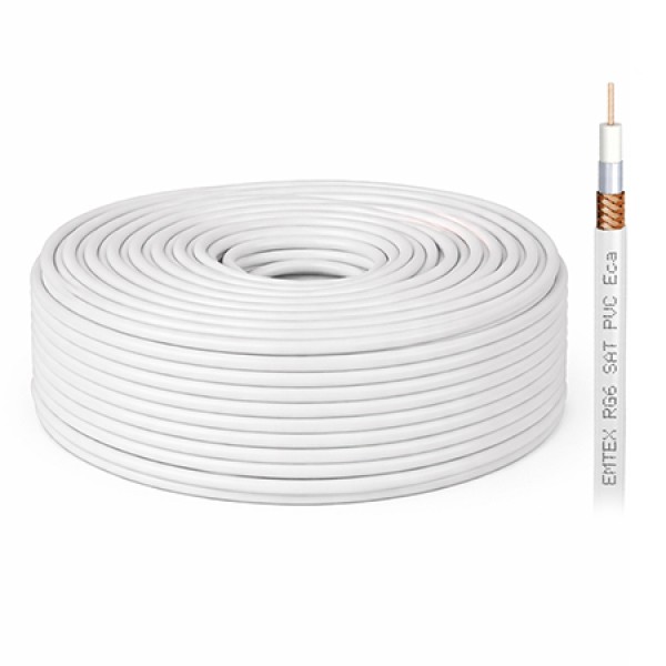 CABLU COAXIAL  CUPRU RG6 ROLA 100M EMTEX