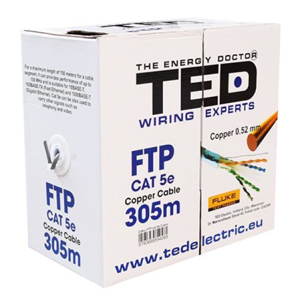 CABLU FTP CAT 5E CUPRU 0.52MM 305M TED ELECTRIC