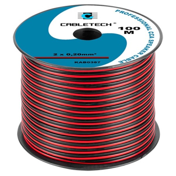 CABLU DIFUZOR CCA 2X0.20MM ROSU/NEGRU 100M CABLU DIFUZOR CCA 2X0.20MM ROSU/NEGRU 100M