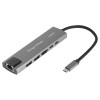 Adaptor hub usb tip c hdmi cu 2 usb 3.0 și rj45