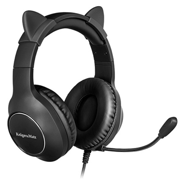 CASTI GAMER KIDS KRUGER&MATZ NEGRU CASTI GAMER KIDS KRUGER&MATZ NEGRU