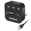 HUB 3X USB 2.0 SI CITITOR CARD SD/MICROSD REBEL