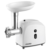 Masina de tocat carne Mesko, Putere 1500W, Capacitate 1kg/min, 3 Site Inox, Accesoriu Carnati/Kebbe, Functie marsarier, Alb