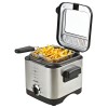 Friteuza cu ulei Mesko, 900W, Capacitate 1.5L, Termostat reglabil, Carcasa inox, Argintiu/Negru